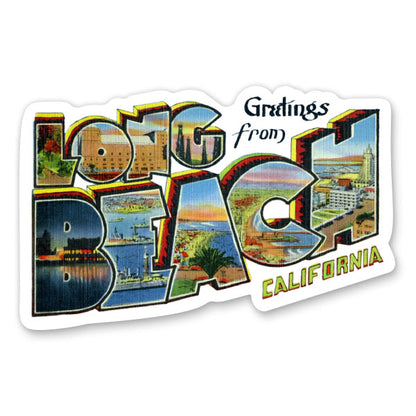 Greetings from Long Beach California Sticker