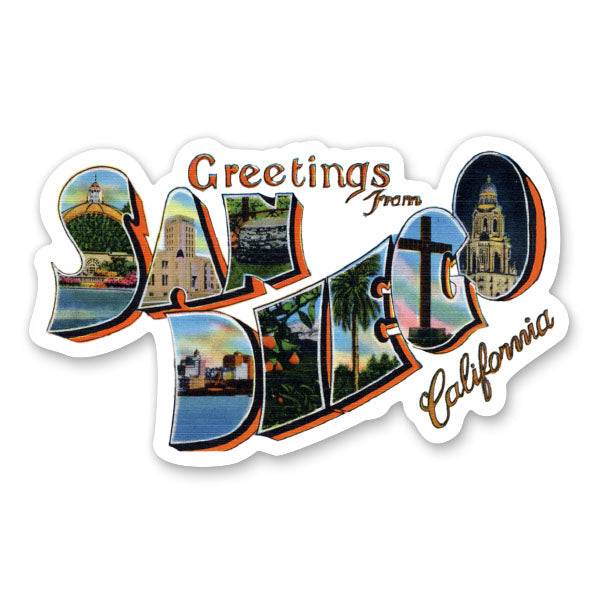 Greetings from San Diego California Sticker