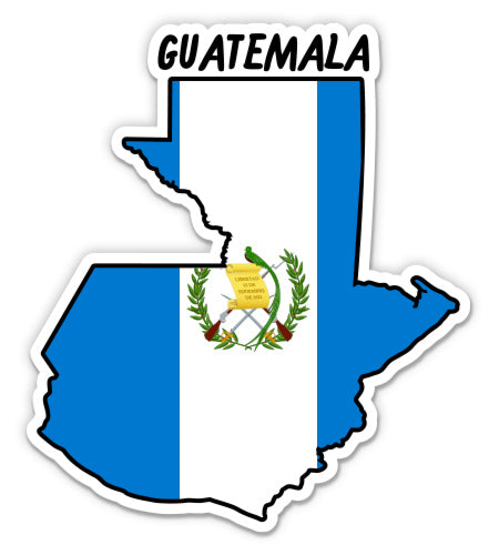 Guatemala Map with Flag Sticker