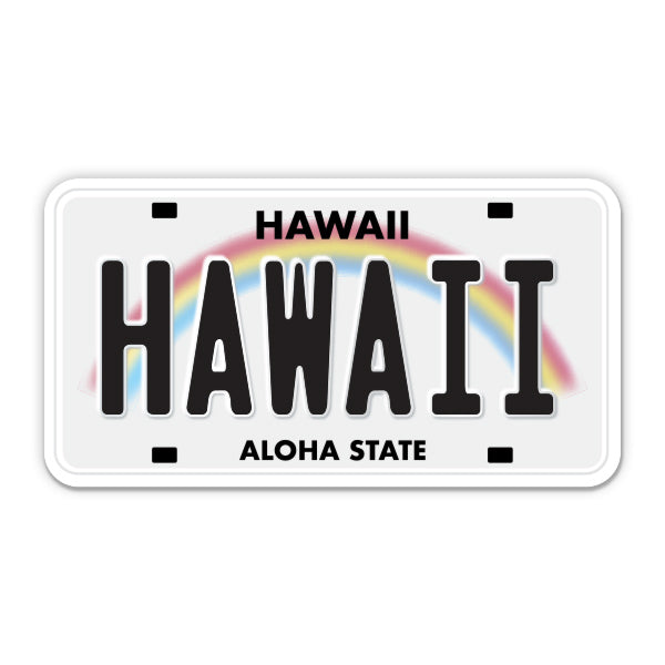 Hawaii License Plate Style Sticker