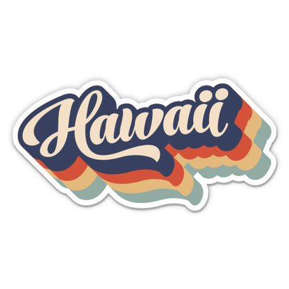 Hawaii Retro Letters Style Sticker