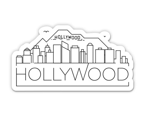 Hollywood California City Skyline Sticker