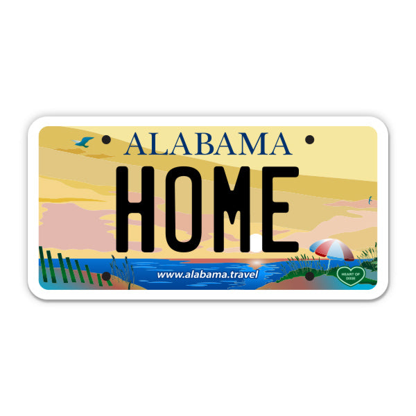 Home Alabama License Plate Style Sticker