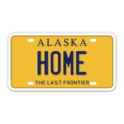 Home Alaska License Plate Style Sticker