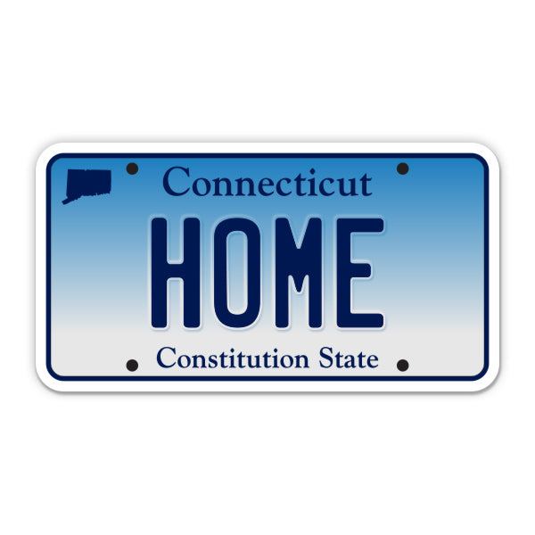 Home Connecticut License Plate Style Sticker