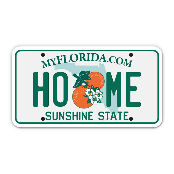 Home Florida License Plate Style Sticker