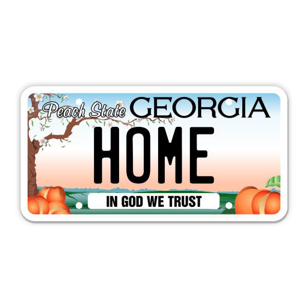 Home Georgia License Plate Style Sticker