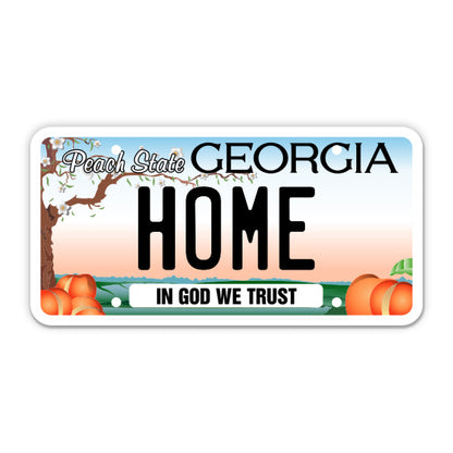 Home Georgia License Plate Style Sticker