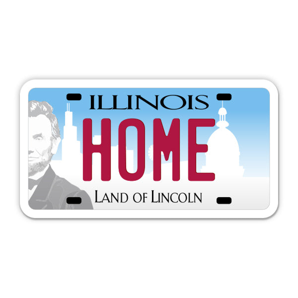 Home Illinois License Plate Style Sticker
