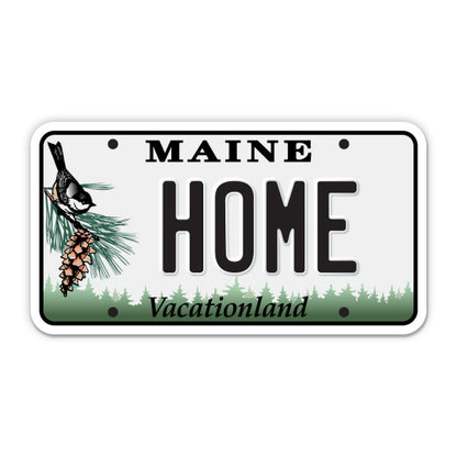Home Maine License Plate Style Sticker