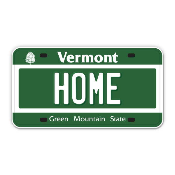 Home Vermont License Plate Style Sticker