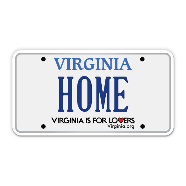 Home Virginia License Plate Style Sticker