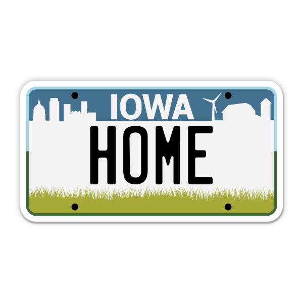 Home Iowa License Plate Style Sticker