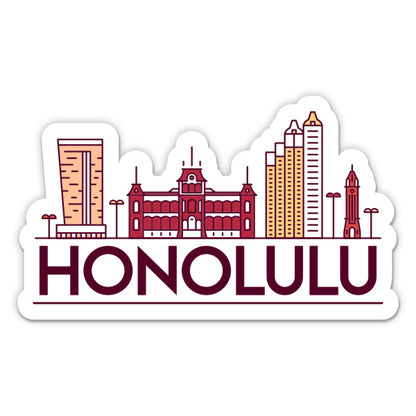 Honolulu Hawaii Oahu Sticker