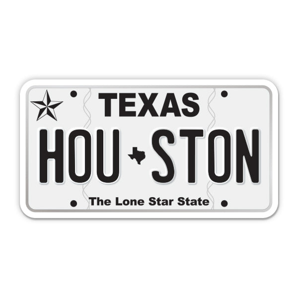 Houston Texas License Plate Style Sticker