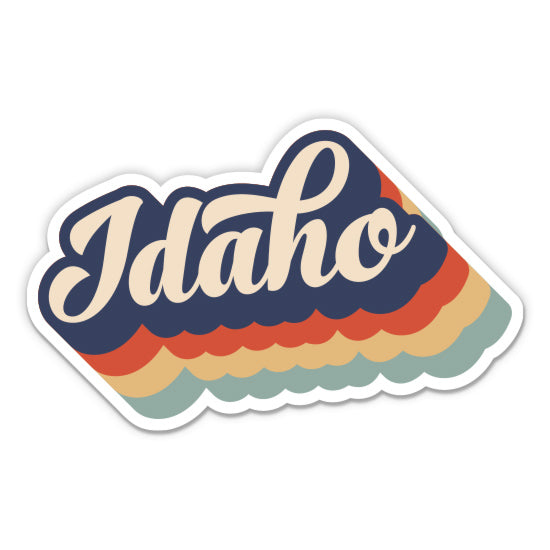 Idaho Retro Letters Style Sticker