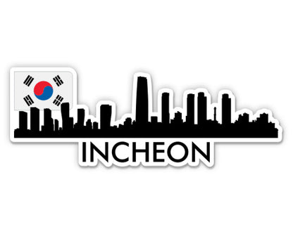 Incheon South Korea Skyline  Sticker