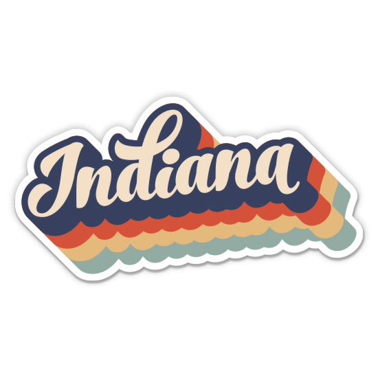 Indiana Retro Letters Style Sticker
