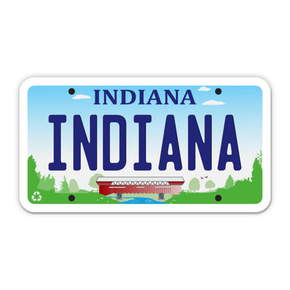 Indiana License Plate Style Sticker