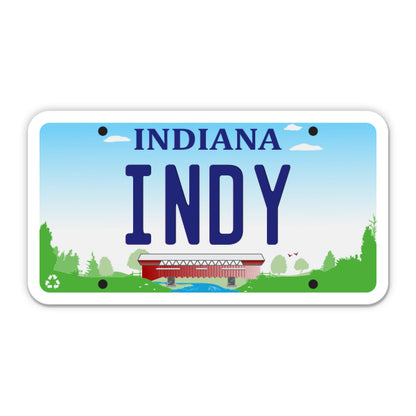 Indy Indianapolis Indiana License Plate Style Sticker