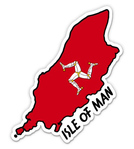 Isle of Man Map with Flag Sticker