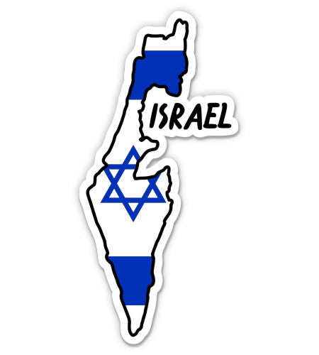 Israel Map with Flag Sticker