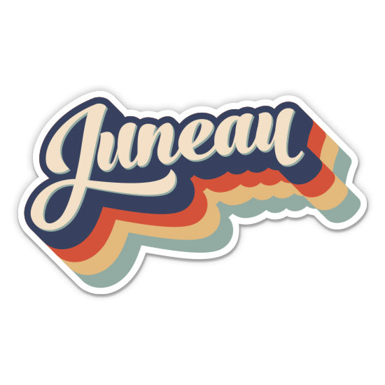 Juneau Alaska Retro Sticker