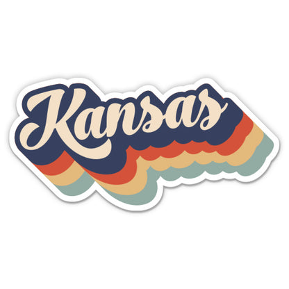 Kansas Retro Letters Style Sticker