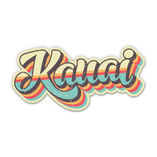 Kauai Hawaii Retro Surf Style Sticker