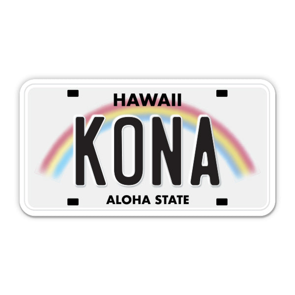 Kona Hawaii License Plate Style Sticker