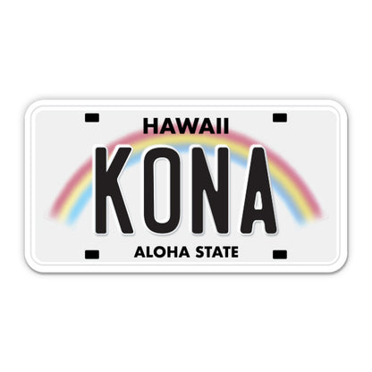 Kona Hawaii License Plate Style Sticker