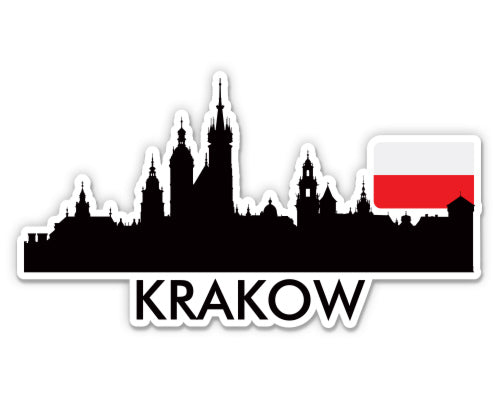 Krakow Poland City Skyline Sticker