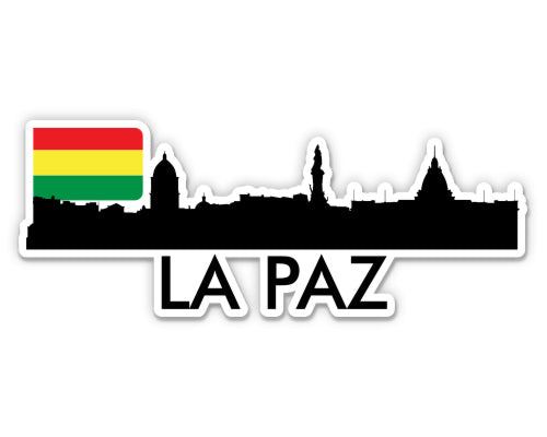 La Paz Bolivia City Skyline Country Flag Sticker