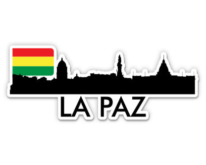 La Paz Bolivia City Skyline Country Flag Sticker