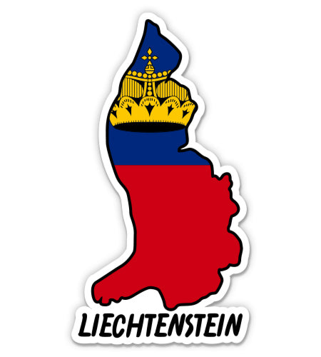 Liechtenstein Map with Flag Sticker