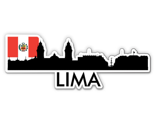 Lima Peru City Skyline Country Flag Sticker
