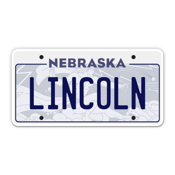 Lincoln Nebraska License Plate Style Sticker