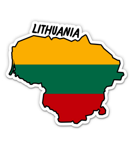 Lithuania Map with Flag Sticker