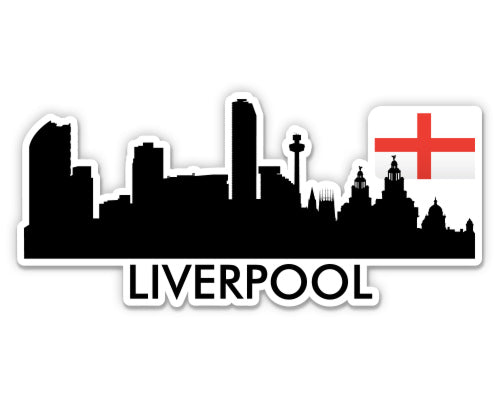 Liverpool England City Skyline Sticker