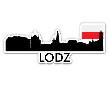 Lodz Poland City Skyline Sticker