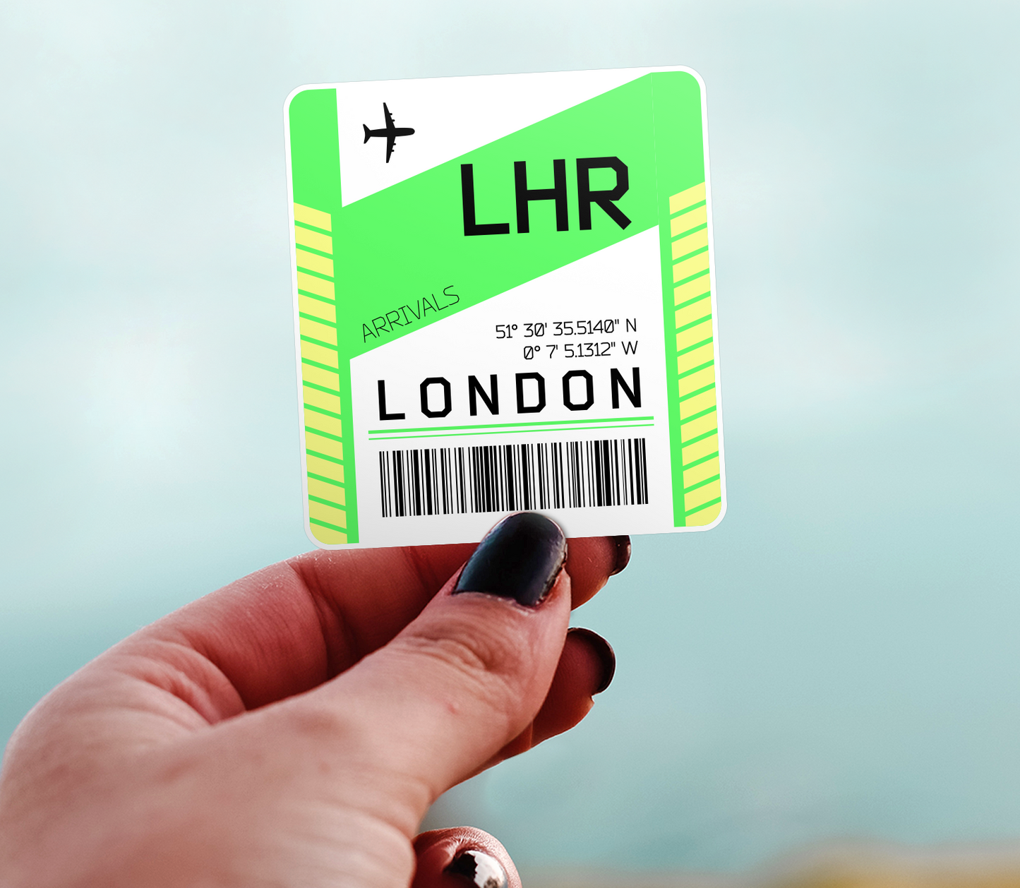 London Airport Code LHR Luggage Tag Style Sticker