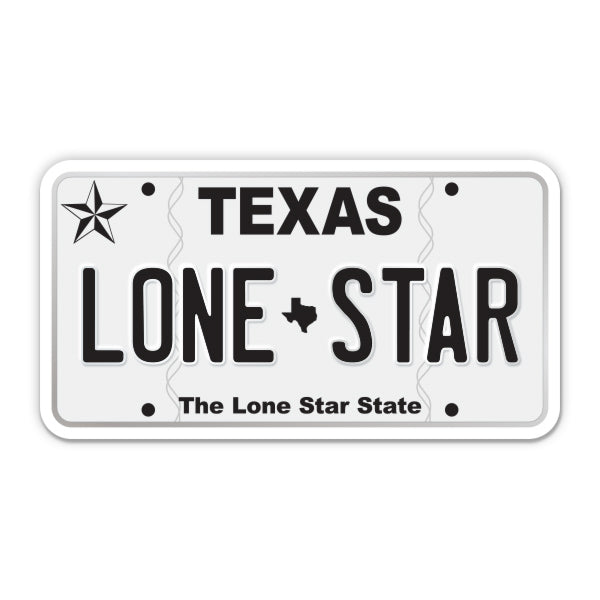 Lone Star Texas License Plate Style Sticker