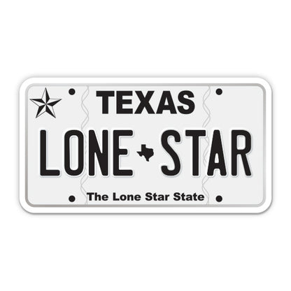 Lone Star Texas License Plate Style Sticker