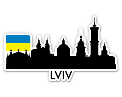 Lviv Ukraine City Skyline Sticker