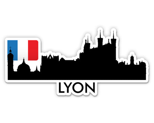Lyon France City Skyline Sticker