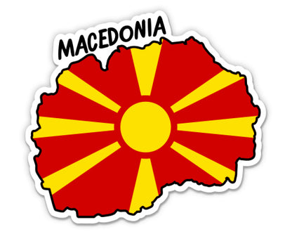 Macedonia Map with Flag Sticker