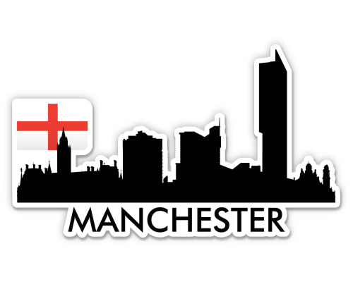 Manchester England City Skyline Sticker