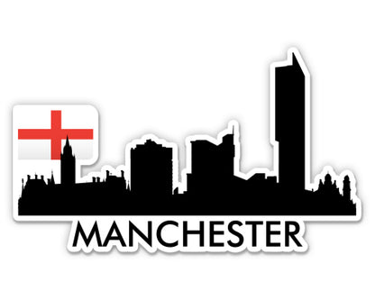 Manchester England City Skyline Sticker
