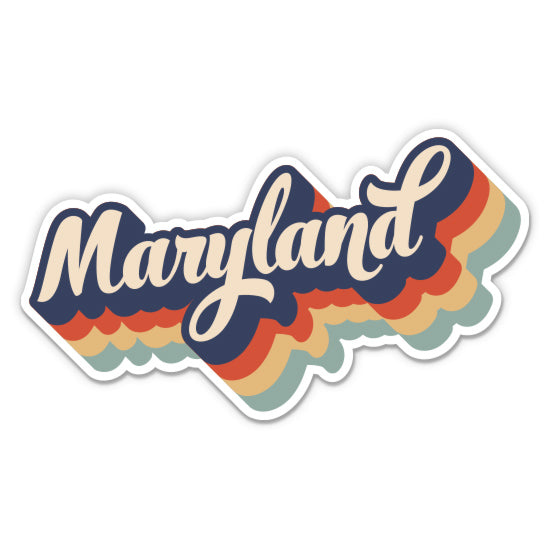 Maryland Retro Letters Style Sticker