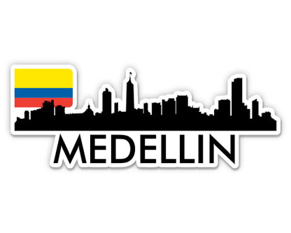 Medellin Colombia City Skyline Country Flag Sticker